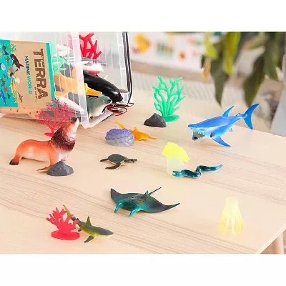 Terra by Battat Marine World Sea Life Set Toy Animal Figures Playset, 35 pieces - Picture 1 of 11